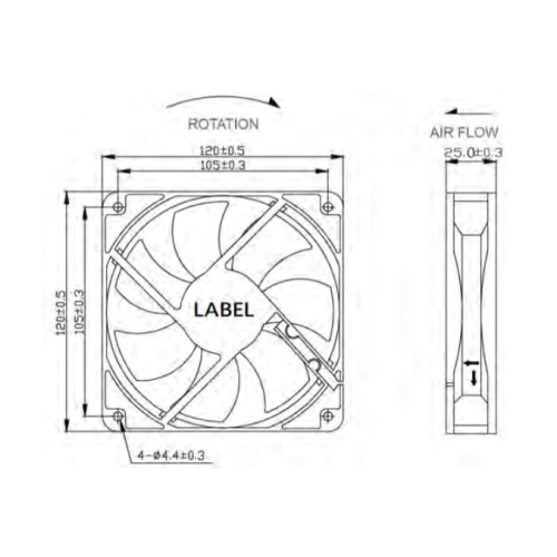 120x25 SERVER DC FAN A8 Timepieces