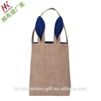 Burlap Easter Bag with Bunny Ears