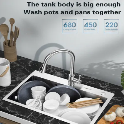 Kitchen sink SUS304 stainless steel handmade single sink