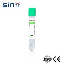 Tube à essai de sang médical siny héparine lithium + gel