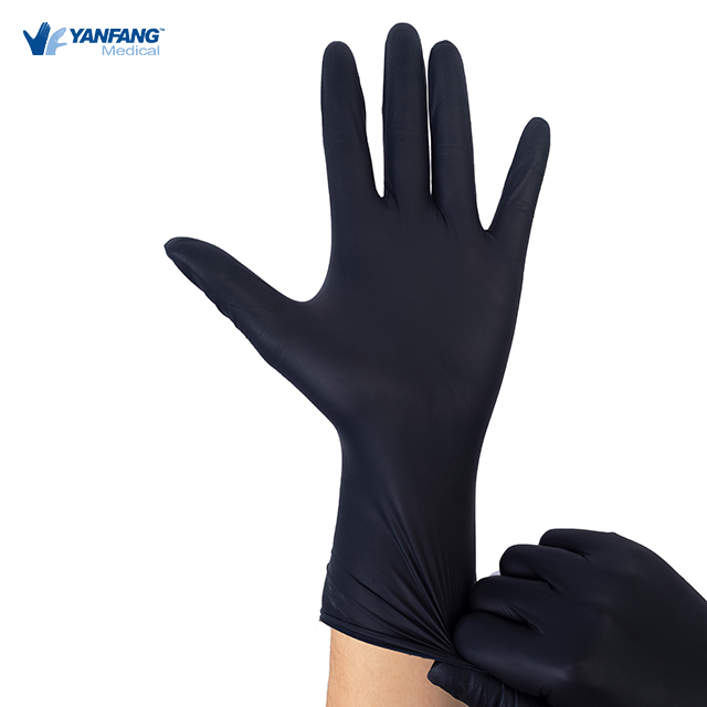 Heavy Duty Black Powder Free Industrial Nitrile Gloves