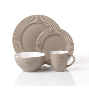 2016 stoneware color glazed dinner set for house use