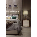 Luxury confortable fabric and leather upholstery bed