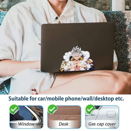 Wholesale Waterproof Luffy Gear Magic Car Stickers Anime 3D Gradient Motion Stickers