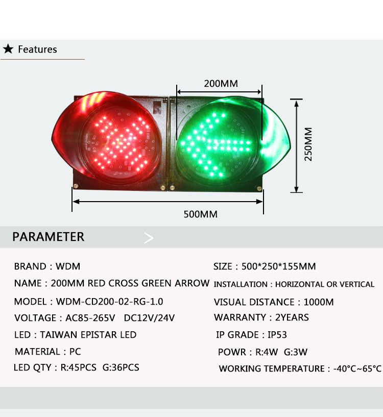 Red Cross Green Signal Led Warning Traffic Light China Manufacturer