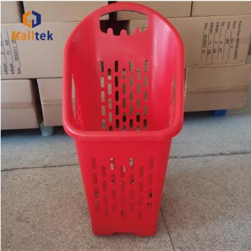 Large Capacity Colorful Plastic Roll Shopping Trolley Basket