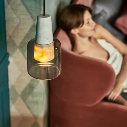 Modern Luxury LED Chandelier Designer Marble Glass Bedside Lamp