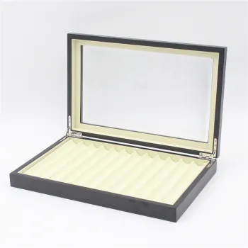 Wholesale Luxury Wooden Pen Display Case with 12 Slots - Matte Lacquered Fountain Pen Box for Gift