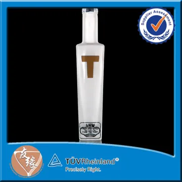 Different Volume Cork Top White Frost Square 200ml Glass Mini Vodka Bottle
