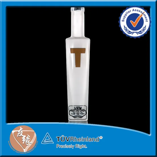 Different Volume Cork Top White Frost Square 200ml Glass Mini Vodka Bottle