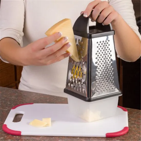 stainless steel blades 4 sides fruits vegetables slicer food box grater with storage container