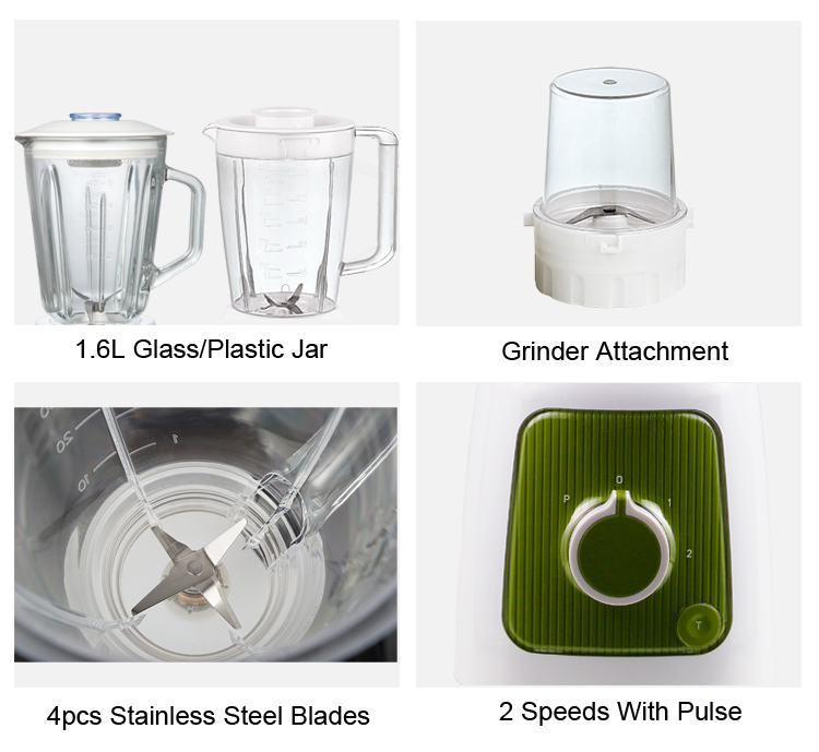 Glass Jug Ice Blender Smoothie Maker For Restaurant