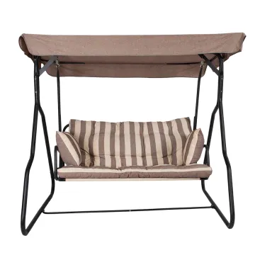 Modern Outdoor Triple Hanging Chair - 3 Seat Patio Swing with Canopy