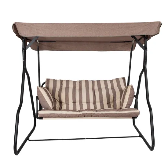 Modern Outdoor Triple Hanging Chair - 3 Seat Patio Swing with Canopy