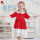 high quality Christmas dress with white lace for girls