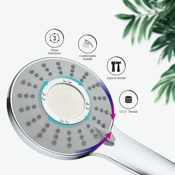 Detachable 3-Spray Filtering Shower Head for Bathroom Health