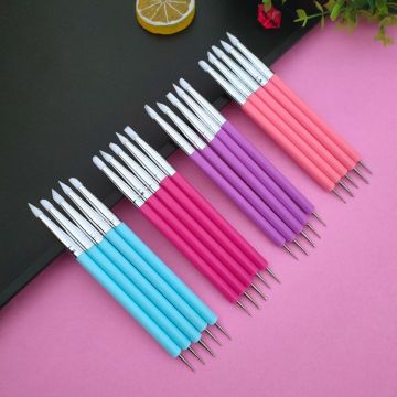 Nail Dotting Rubber Pen Tool Set for Polymer Clay, Pottery, Sculpture, Cake Decorating & Fondant