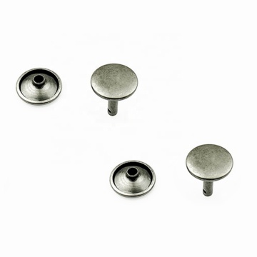 革張りのニッケルプレートアイアンダブルキャップリベット革バッグ用-10mm