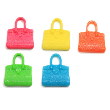 Forme de sac à main de couleur pastel Mini artisanat en résine ornement plat pour étui de téléphone décoration de boîte à crayons