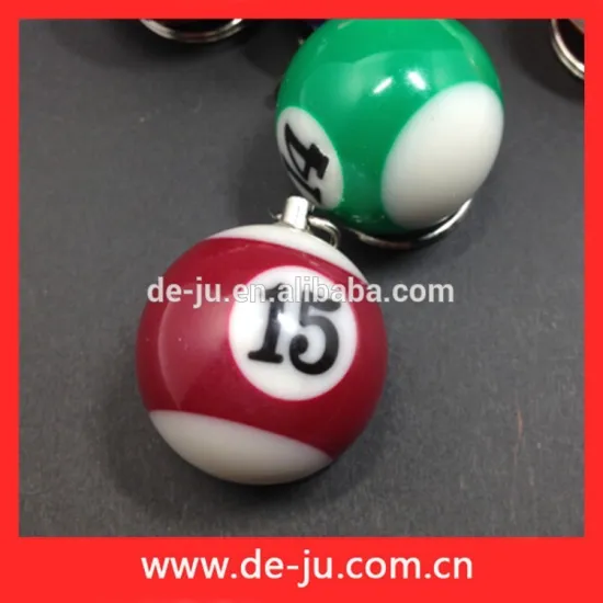 Yellow Green Red Brown Balls Number Keychain