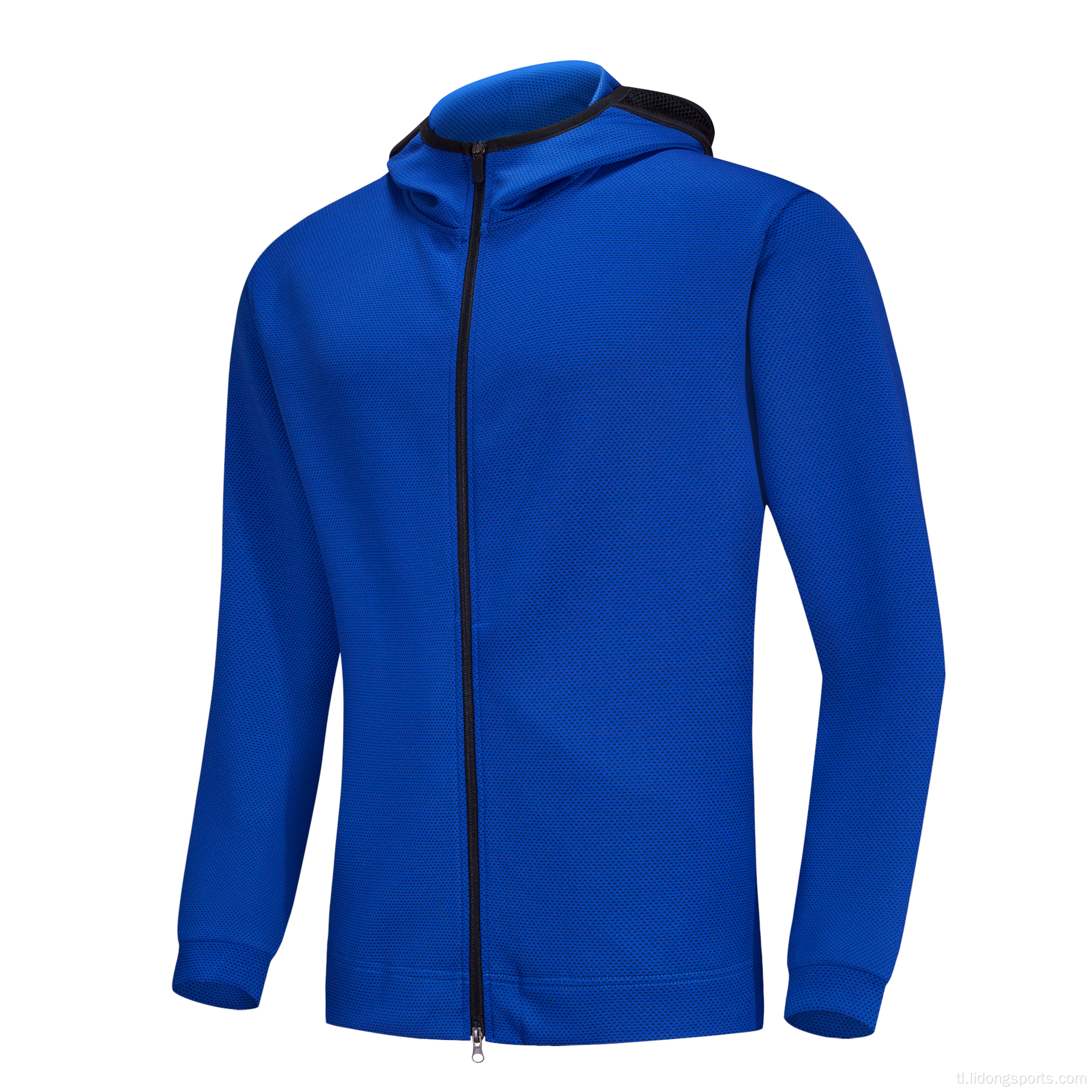 Lalaki kababaihan polyester hooded sport running jacket