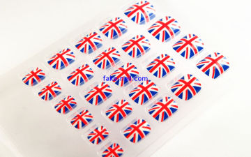 Union Jack Fake Toe Nails Holiday , Foot Nails Art With Nail Glue
