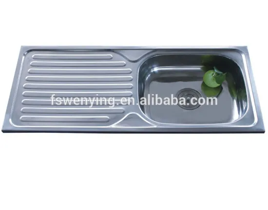 WY-9643 stainless steel kitchen steel sink with drain board