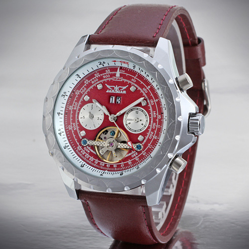 Leather OEM/ODM Tourbillon Automatic Movement Watch