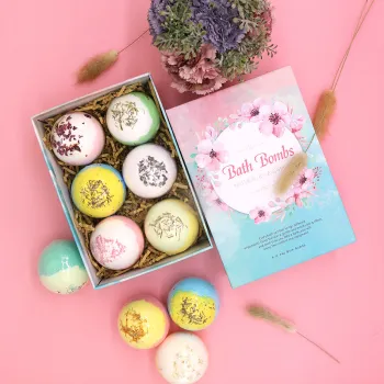 Kids Vegan Organic Natural Bath Bomb Salt Ball Soap Kit
