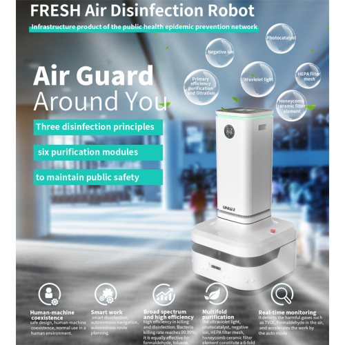 Robot de désinfection d&#39;air frais de purification multiples