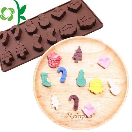 Hot Sale Silicone Christmas Silicone Candy Cetakan Cokelat