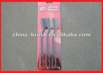 3pc minni steel wire brush with plastic handle sc7307B