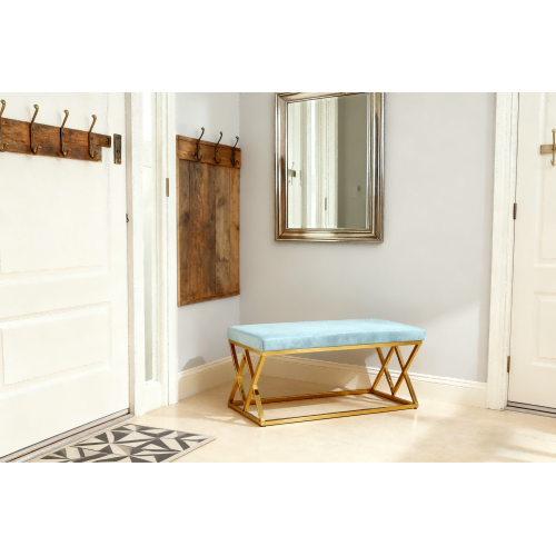 Asientos de terciopelo modernos con elegantes patas doradas