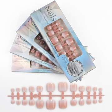 120 pcs Tips Kuku Toe Palsu - Square Short Matte Clear Buatan Kuku Buatan untuk Alat Pedik Salon