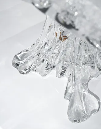 Transparent Brook Square Crystal Side Table