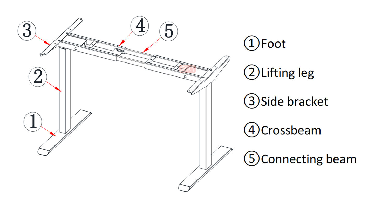 height adjsutable desk frame