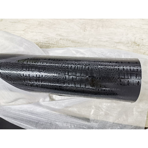 Black Crocodile Leather Grain Texture Vinyl Auto Wrap