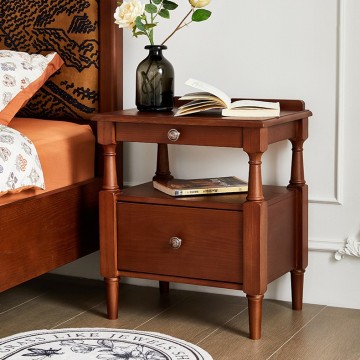 Dreamhause French European Style Solid Wood Bedside Table
