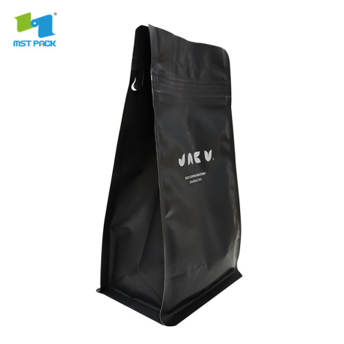 stand up pouch recyclable resealable ziplock coffee bag with zipper and valve