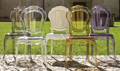 Acrylic Crystal Clear Bella Princess Chairs for Hotel Weddings