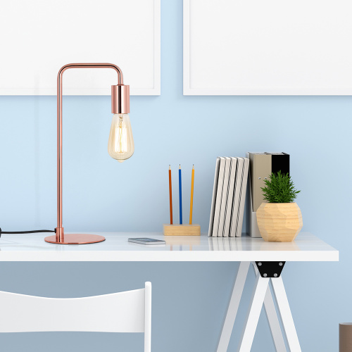 Small Rose Gold Metal Desk Lamp Suit