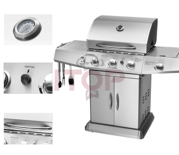 Commercial Auto Ignition 4 Burner Smokeless BBQ Machine