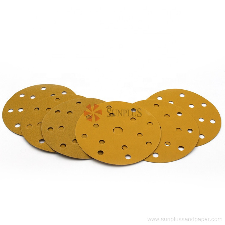 Car Paint Gold Paper Abrasive 150mm Sanding Discs