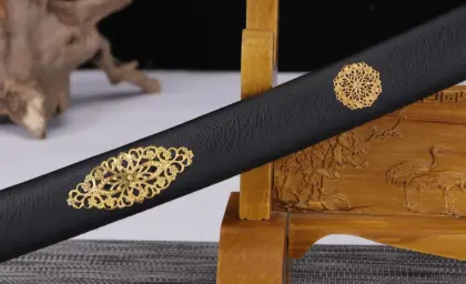 Wanhua Japanese Samurai Sword Black Katana Patterned Steel Craft Collectibles