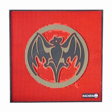 PVC/Rubber Bar Mat with 1.5cm Thickness and Solid Logo for Promotions