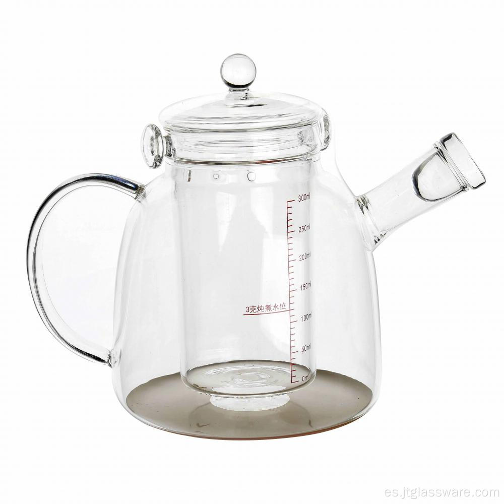 Tetera de vidrio de borosilicato hecha a mano para preparar té