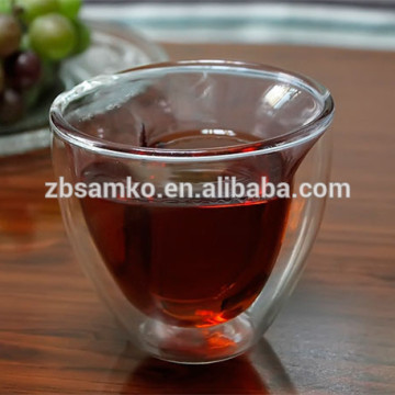 Heart-shaped fashionable double wall glass cup