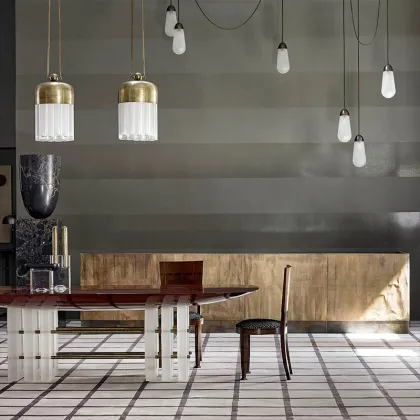 Modern Glass Chandelier for Luxury Restaurant Interior and Bedside Lighting