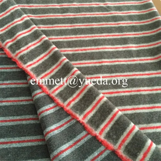 red white grey melange colour stripe jacquard design pint pattern boiled wool knit fabric