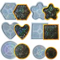 DIY Epoxy Resin Coasters Silicone Holographic Laser Mold